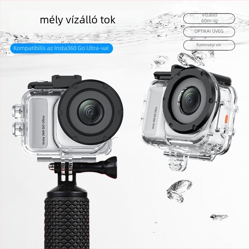 Insta360 GO Ultra átlátszó vízálló védőburkolat, PC+üveg, dobozos csomagolásban, raktáron, logónyomás elérhető