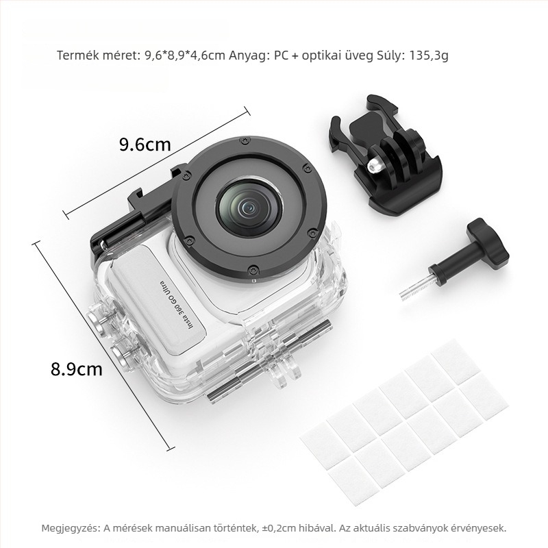 Insta360 GO Ultra átlátszó vízálló védőburkolat, PC+üveg, dobozos csomagolásban, raktáron, logónyomás elérhető