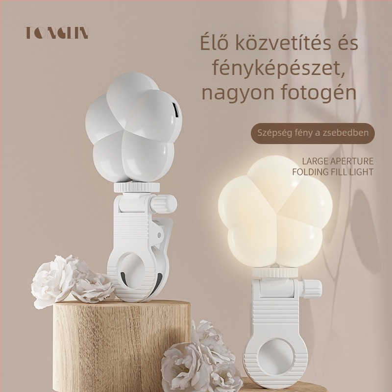 Mini telefonos szelfivillogító lámpa – három színhőmérséklet, 3W, 5V, ABS+PS, TL-001