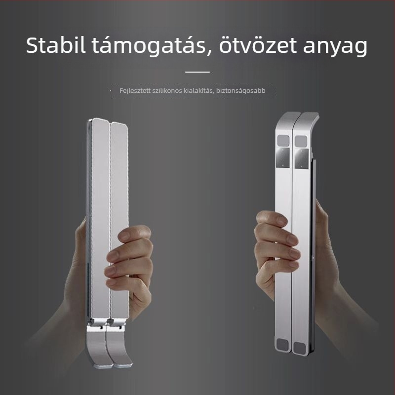 M36 sorozatú alumínium laptop állvány – magasságállítás, hőelvezetés, asztali kivitel, tömeg 260 g