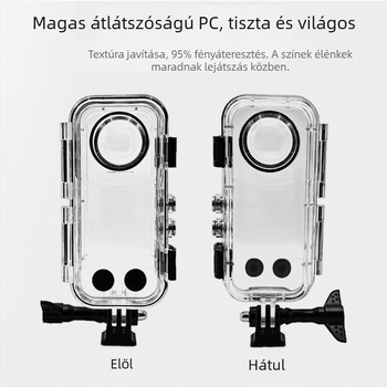 Insta360 X3/X4 vízálló tok HD üveg védőhéjjal — PC + edzett üveg + 316-os rozsdamentes acél, búvárkodási tartozékok