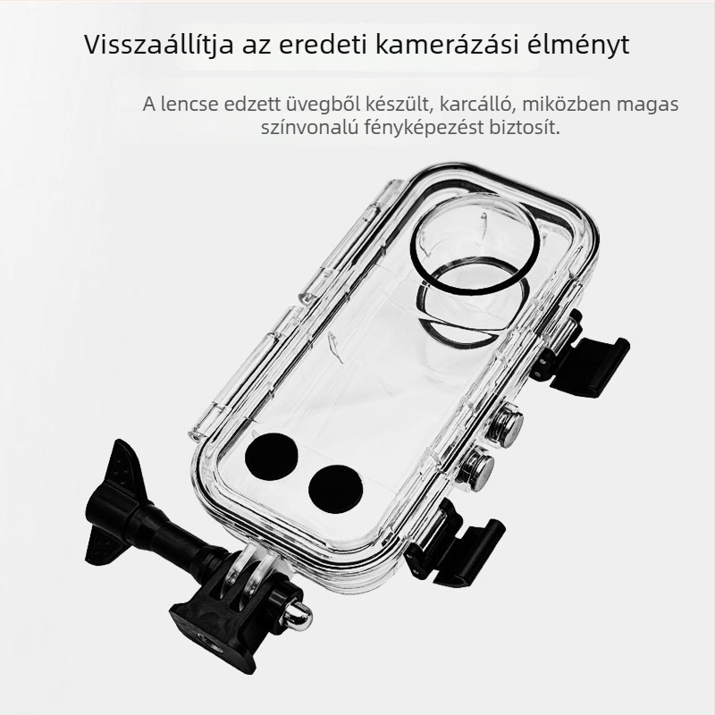 Insta360 X3/X4 vízálló tok HD üveg védőhéjjal — PC + edzett üveg + 316-os rozsdamentes acél, búvárkodási tartozékok