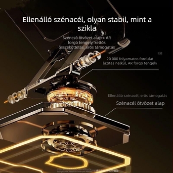 Asztali tabletatartó – teljesen fém, forgatható, összecsukható, állítható, hűtőnyílásokkal