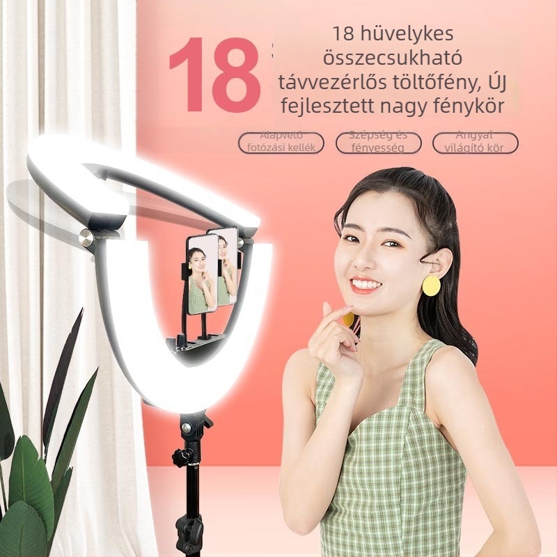 Shiming SM206 Összecsukható kitöltő fény, 60W, 110–240V, szépségápolásra, sminkhez és élő közvetítéshez