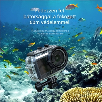DJI Action6 vízálló védőburkolat 60 m merülésig, anyaga: edzett üveg + 316-os rozsdamentes acél; csomagolás tartalma: burkolat, csavar, alap; logó testreszabás elérhető