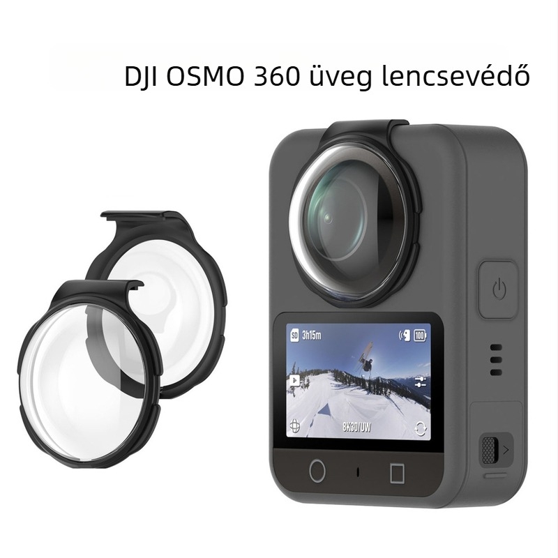 DJI 360 Optikai Edzett Üveg Lencsevédő – Bajonet Csatlakozás, Anti-karcolódás, Panorámás Akciókamera
