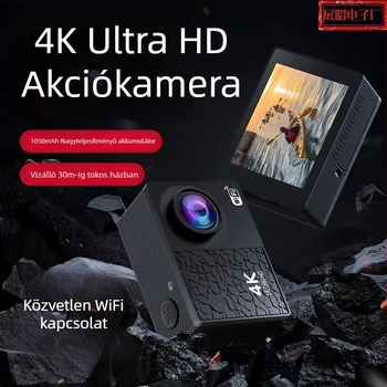 4K sportkamera stabilizálással, vízálló, Wi‑Fi, 12MP