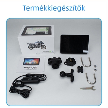 Külső hordozható motorkerékpár navigátor guminyomás-monitorozással, Android Auto és CarPlay, Wi‑Fi és 3D térképek