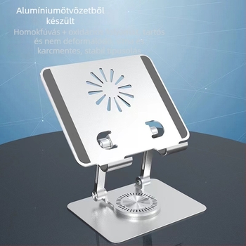 JZ-2067 Alumínium tablet állvány, forgó asztali tartó, 220 g, kompatibilis iPhone/iPad/iPod