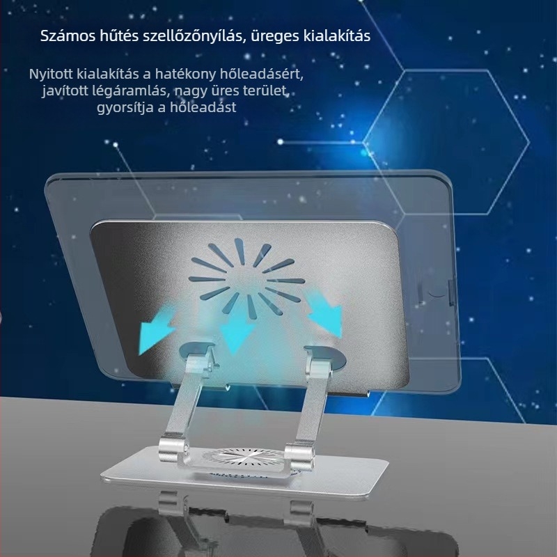 JZ-2067 Alumínium tablet állvány, forgó asztali tartó, 220 g, kompatibilis iPhone/iPad/iPod