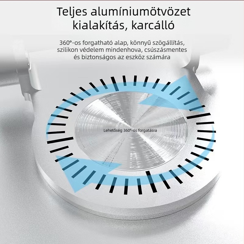 JZ-2067 Alumínium tablet állvány, forgó asztali tartó, 220 g, kompatibilis iPhone/iPad/iPod