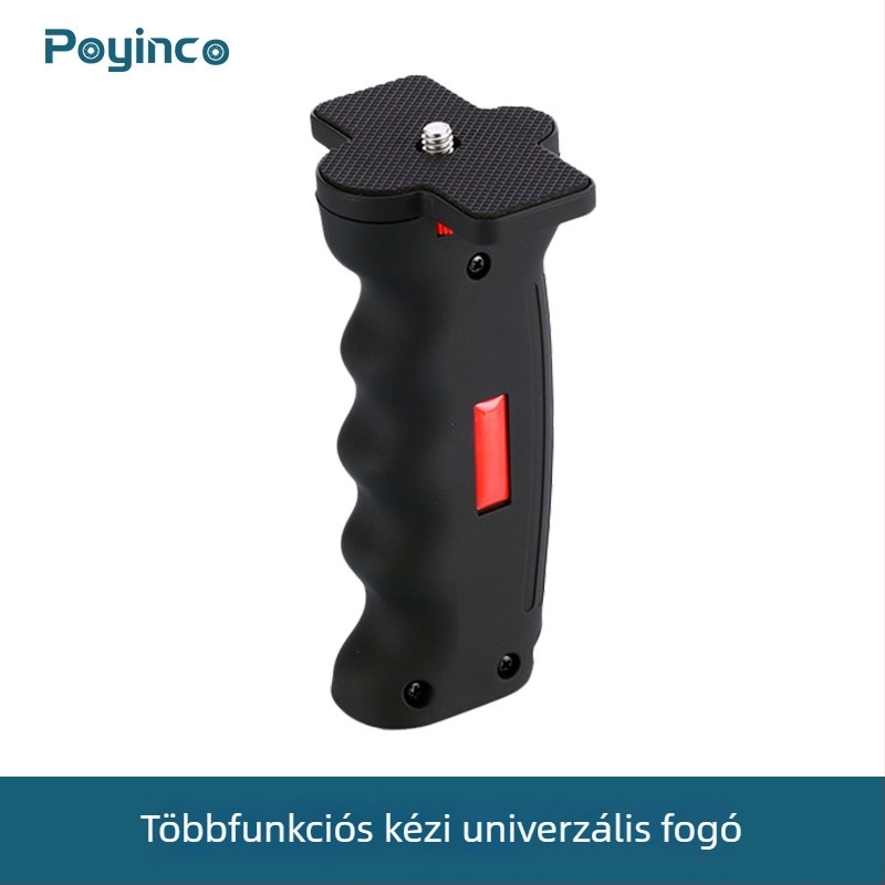 Poyinco PY-095 kézi selfie állvány kamerákhoz — műanyag kivitel; súly 0,08 kg; 2021-ben került piacra.