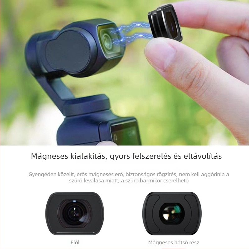 Osmo Pocket 3 széles látószögű objektív filter — FST, modell Osmo Pocket 3 augmentation mirror, anyag: 6063 alumínium + optikai üveg, tömeg: 7 g, kompatibil Osmo Pocket 3