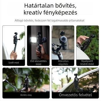 TELESIN DJI Pocket 3 bővítő konzol – alumínium ötvözet + nylon, többfunkciós bővítő keret hideg cipővel