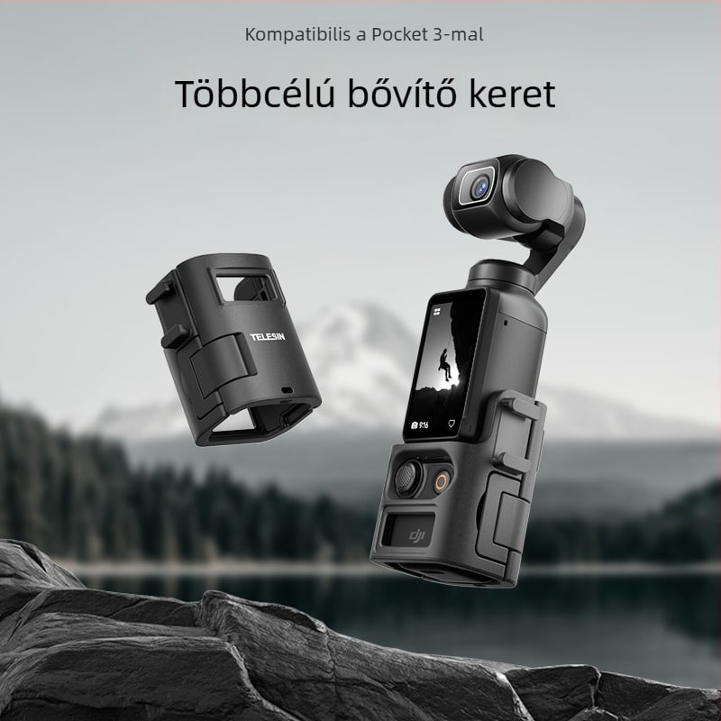 TELESIN DJI Pocket 3 bővítő konzol – alumínium ötvözet + nylon, többfunkciós bővítő keret hideg cipővel