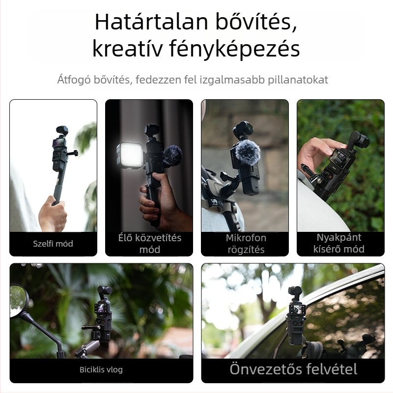 TELESIN DJI Pocket 3 bővítő konzol – alumínium ötvözet + nylon, többfunkciós bővítő keret hideg cipővel