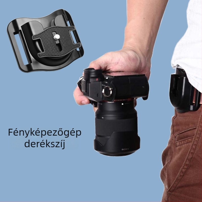 Fényképezőgép övre gyorskioldóval — univerzális vázkiegészítő, TR0132 modell, alumíniumötvözet, teherbírás 2–5 kg