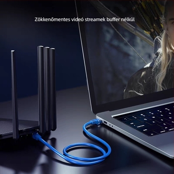 Cat6 Gigabit hálózati kábel RJ-45 belső használatra routerekhez