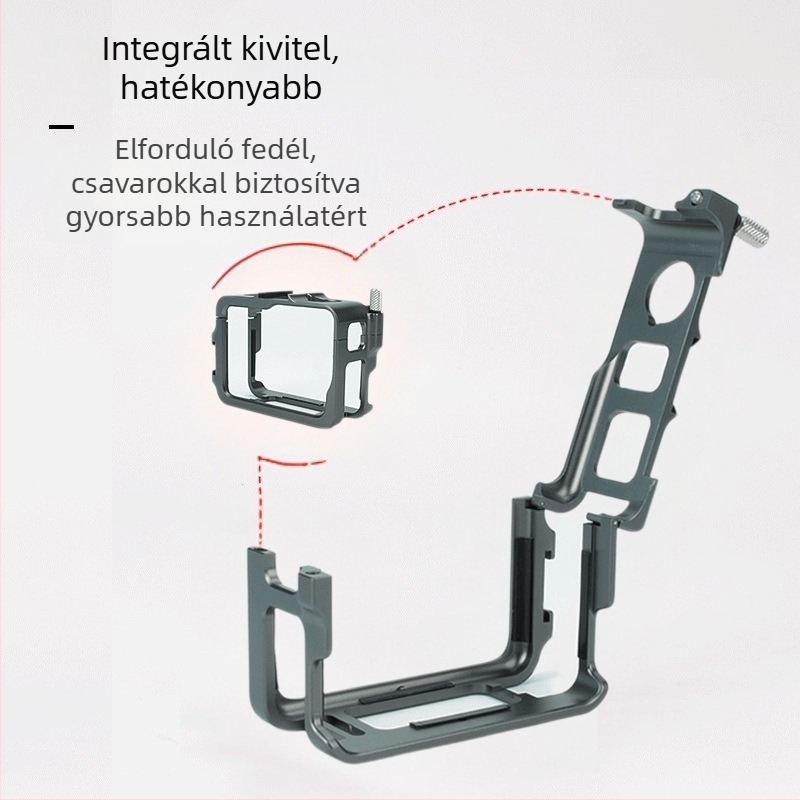 Alumínium ötvözet védőkeret Insta360 Ace/Ace Pro/Ace Pro 2-höz metsz Rabbit Cage-szel, Modell XY-ACE2-AL; Tartalmaz GoPro interfész, Kulcs, Csavarok; Személyre szabható logó