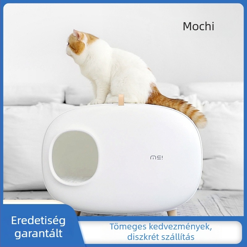 Makesure Mochi Nagyméretű félzárt macskaalomtál fröccsenés elleni védelemmel és szagellenőrzéssel