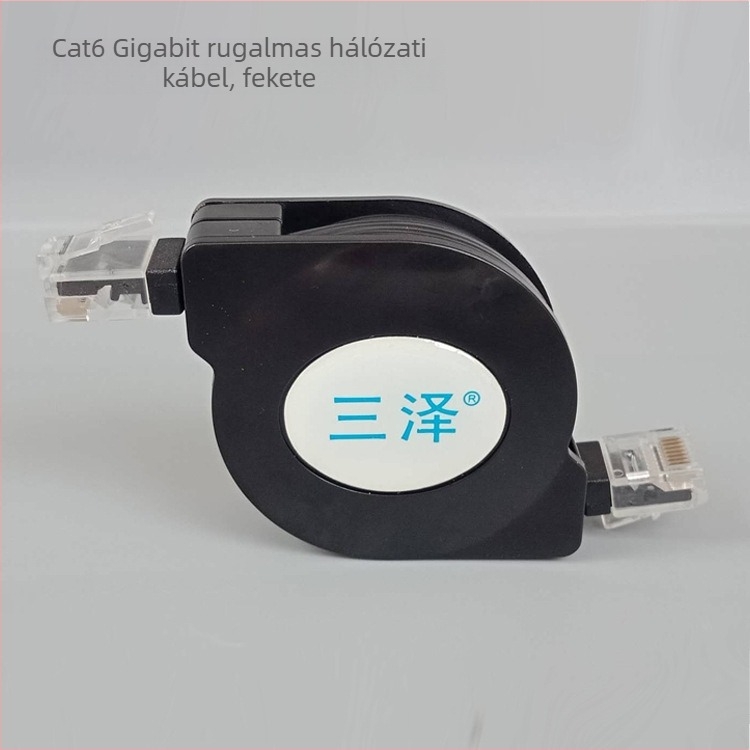 Category 6 hordozható visszahúzható RJ-45 hálózati kábel, 1,5 m, tiszta réz, 1000 Mbps