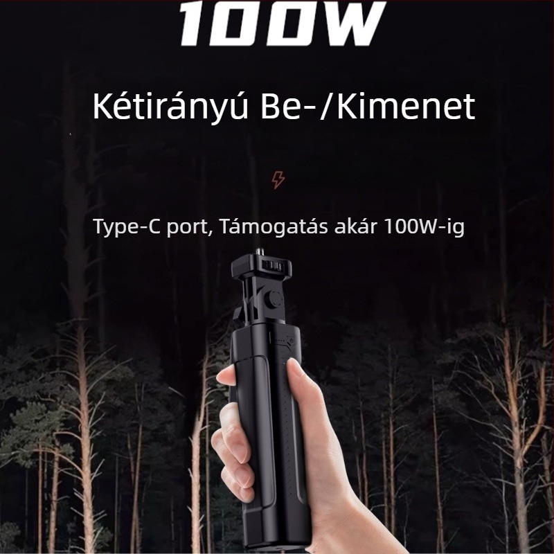 H100 tápegység kézben tartó világítással a kamera számára – ABS tokozás, 600 g, kézi tartó kültéri fotózáshoz, energiaelem