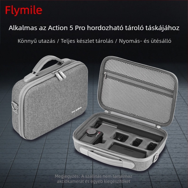 DJI Action 5 Pro / 4 akciókamera számára váll- és crossbody táska — hordozható tárolótáska, kiegészítők