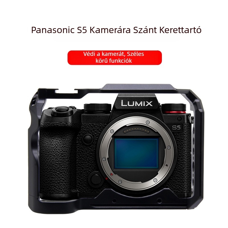 Kamera ketrec Panasonic Lumix S5-höz – alumínium ötvözetből, teherbírás 6–10 kg, tömeg 0,195 kg