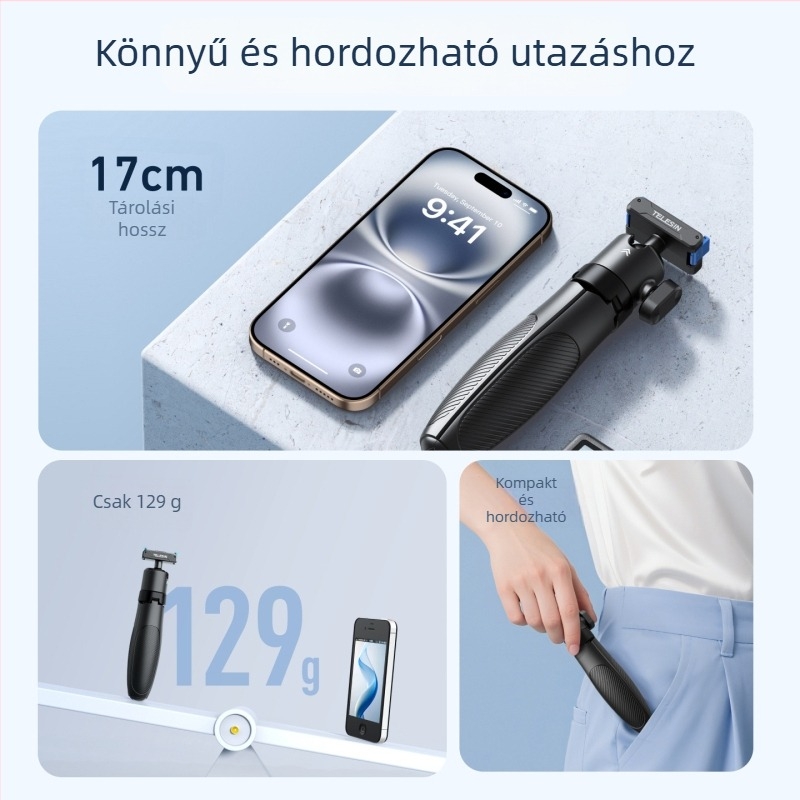 Telesin DJI Osmo 360 Panorámás Kamera – Mini Selfie Stick Trípod AC Interfész Gömbfejjel; Modell S1-mnp-13-tdj; Anyag: Műanyag; Alkalmazható modellek: Általános célú