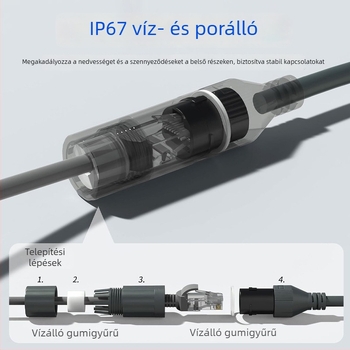 Category 7 kültéri IP68 vízálló hálózati hosszabbító kábel RJ-45-ös csatlakozóval, 1200 Mbps, 0,2–3 m