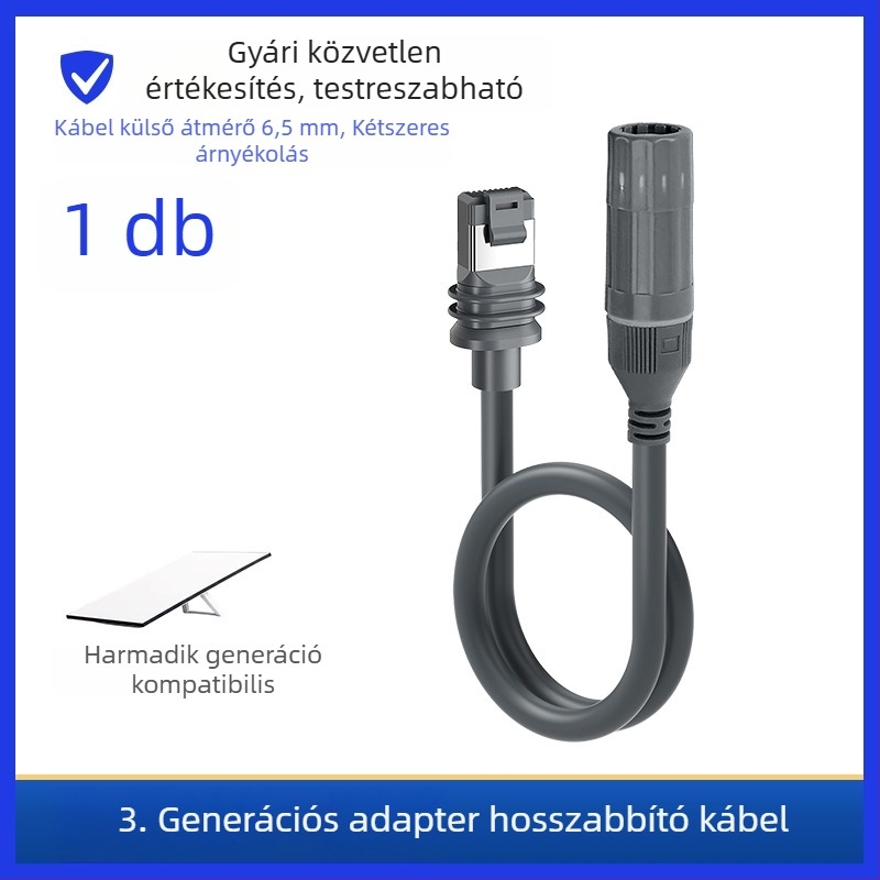 Category 7 kültéri IP68 vízálló hálózati hosszabbító kábel RJ-45-ös csatlakozóval, 1200 Mbps, 0,2–3 m