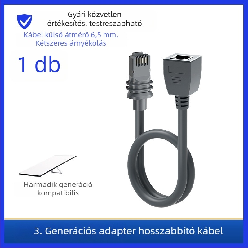 Category 7 kültéri IP68 vízálló hálózati hosszabbító kábel RJ-45-ös csatlakozóval, 1200 Mbps, 0,2–3 m