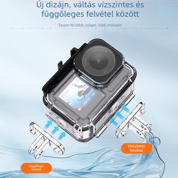 Vízálló tok DJI Osmo Action 3/4/5 PRO — Modell Action5/4/3, Anyag: PC 306, rozsdamentes acél, edzett üveg, Súly: 86 g, A csomag tartalma: vízálló burkolat, alap, 4 csavar, 1 imbuszkulcs