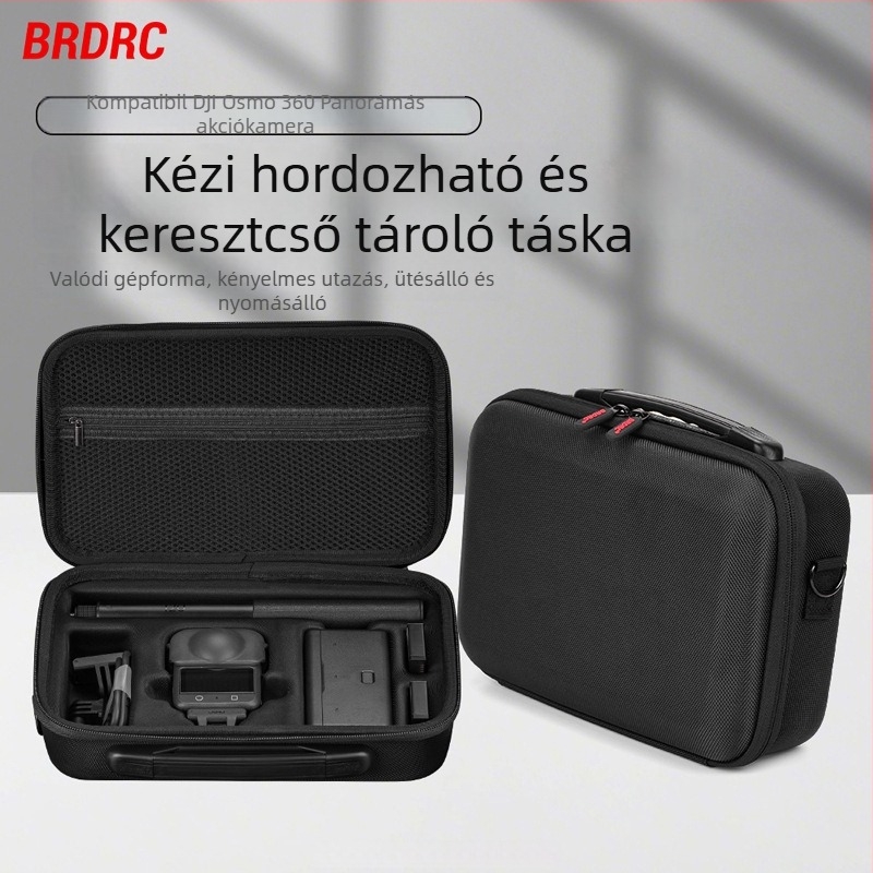 DJI Osmo 360 kamera tároló táska, PC+Lycra anyagú, 501.9 g, tartalmaz keresztpántot