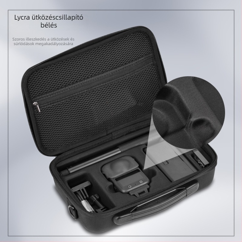 DJI Osmo 360 kamera tároló táska, PC+Lycra anyagú, 501.9 g, tartalmaz keresztpántot