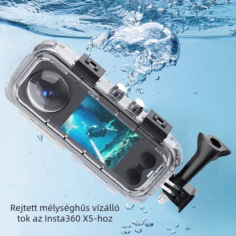 Insta360 X4/X5 vízálló ház – 60 m mélység, PC anyag, tartalmazza a házat, alap és csavarokat