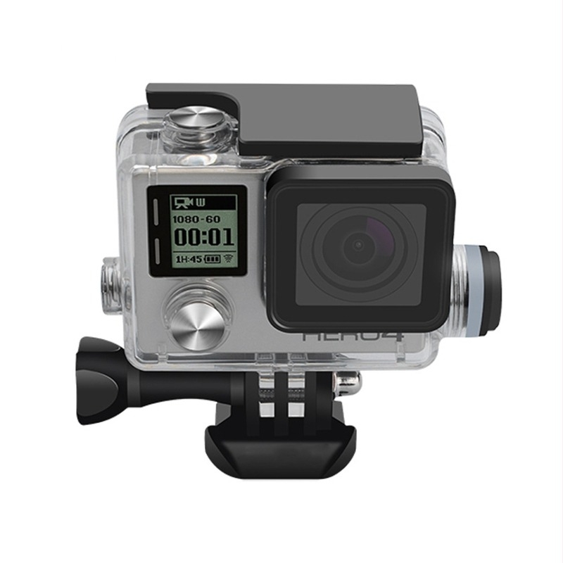 GoPro Hero4 motorkerékpárhoz készült vízálló védőház oldalirányú töltéssel és oldalirányú felvétellel