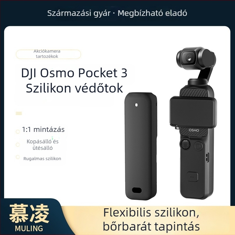 DJI Pocket 3 szilikon tok; Anyag: szilikon; Logó nyomtatás: testreszabható; Csomagolás: szilikon tok + TPE zacskó