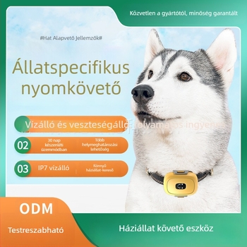 GPS háziállat nyomkövető (ABS, polimer akkumulátor, 32 MB memória, GPS pontosság 1-5 m)