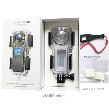 Underwater védőház Insta360 One RS 1.0-inch Leica panoráma kamera számára — 40 m-ig vízálló, korrózióálló PC + optikai üveg lencse (mélység 40 m; korrózióálló PC; optikai üveg lencse)
