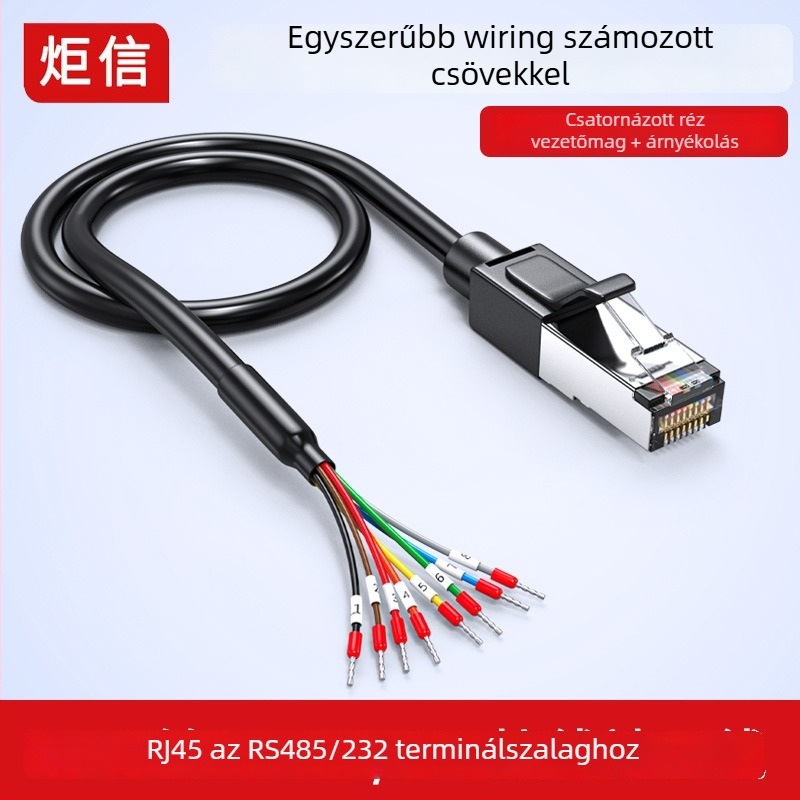 Juxin Vezérlővonal RJ45-hoz 8P8C hibakereső kábel RS232/485-hoz, csavart érpár