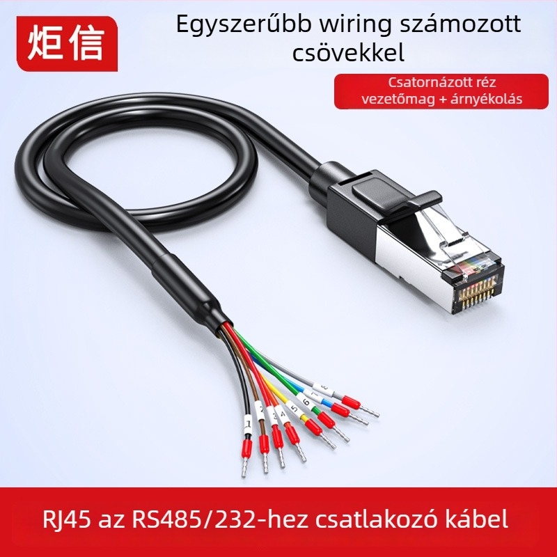 Juxin Vezérlővonal RJ45-hoz 8P8C hibakereső kábel RS232/485-hoz, csavart érpár
