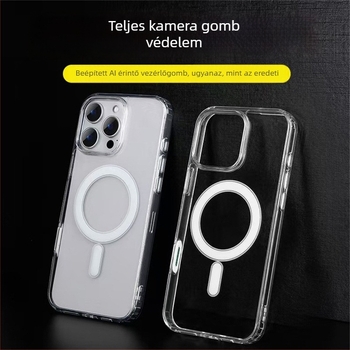 iPhone 16 Pro-hoz készült tok AI érintőgombbal és mágneses vonzással MagSafe-kompatibilis (Anyagok: akril + TPU; mágneses gyűrű; AI érintőgombok; MagSafe-kompatibilis; karcálló)