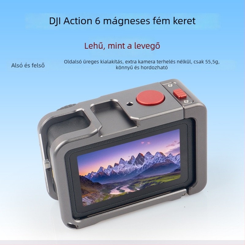DJI Action6 mágneses alumínium keret gyorskioldóval, könnyű kialakítás és leesés elleni védelem