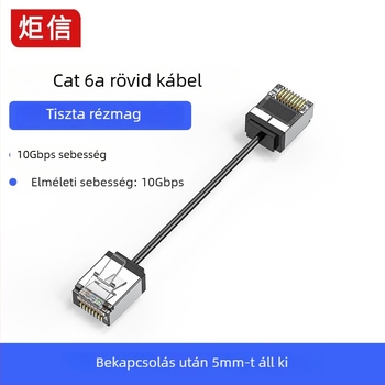 Cat6a réz Ethernet-kábel, ultra vékony, rövid, RJ-45, 10 Gbps, Ø3 mm, modemhez és routerhez