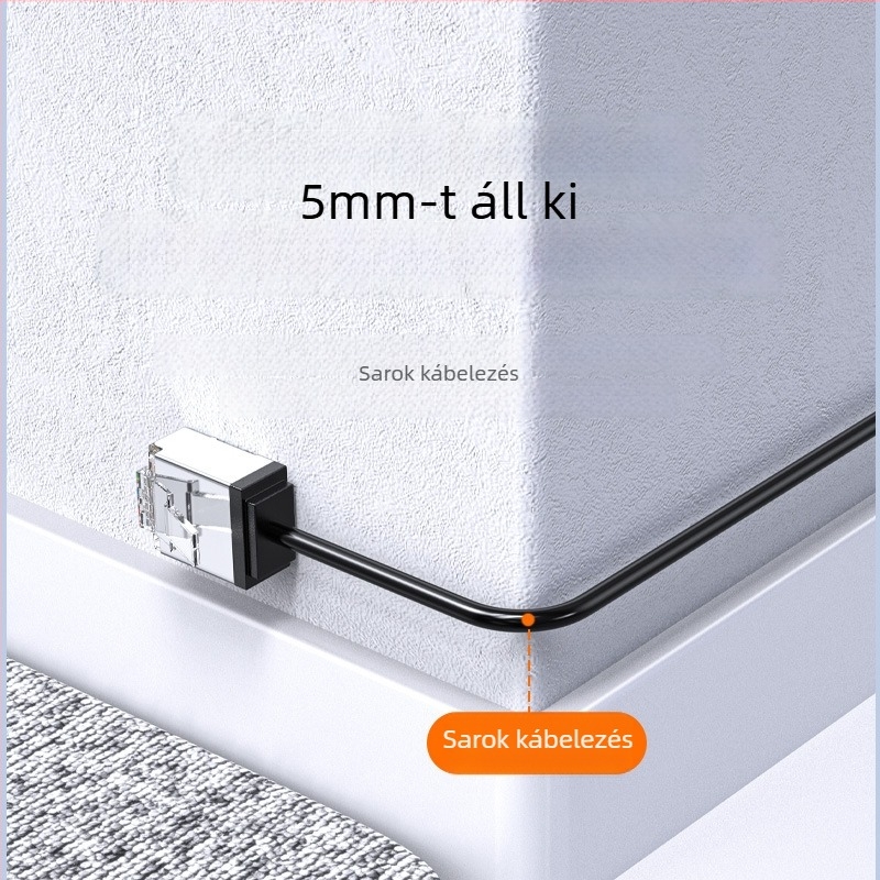 Cat6a réz Ethernet-kábel, ultra vékony, rövid, RJ-45, 10 Gbps, Ø3 mm, modemhez és routerhez