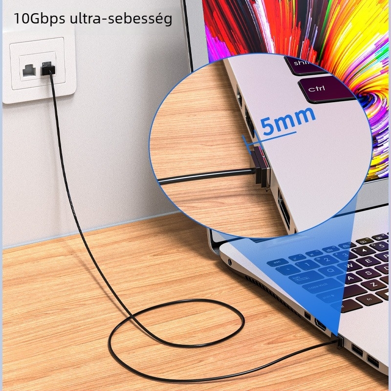 Cat6a réz Ethernet-kábel, ultra vékony, rövid, RJ-45, 10 Gbps, Ø3 mm, modemhez és routerhez