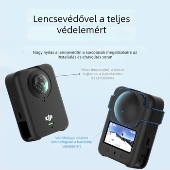 Osmo Action5 Pro-hoz készült szilikon védőhüvely — szilikon tok logónyomással; Kompatibilitás: Osmo Action5 Pro; Anyag: szilikon; Modell: Silicone sleeve