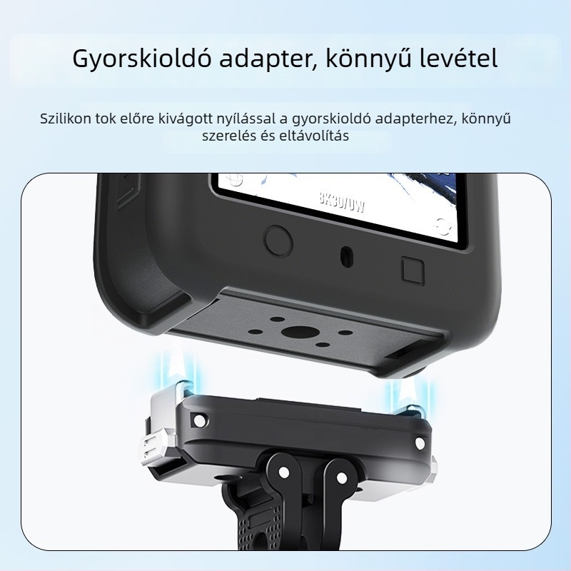 Osmo Action5 Pro-hoz készült szilikon védőhüvely — szilikon tok logónyomással; Kompatibilitás: Osmo Action5 Pro; Anyag: szilikon; Modell: Silicone sleeve