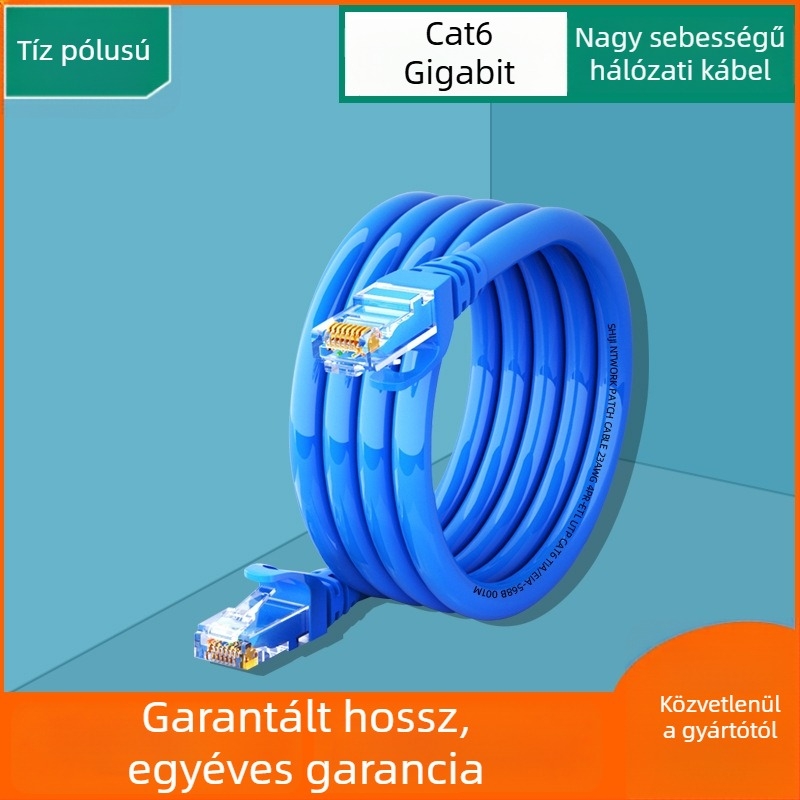 Cat6 Ethernet kábel, 1 m, RJ-45, Gigabit, beltéri használatra, routerhez